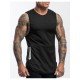  Men's Quick-drying Zipper Pure Color Sports Tanks