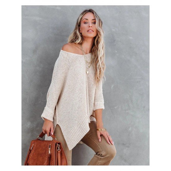  2022 Fall V-Neck Pure Color Women's Sweater