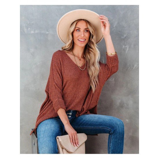  2022 Fall V-Neck Pure Color Women's Sweater