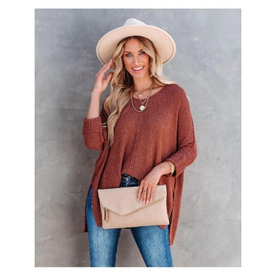  2022 Fall V-Neck Pure Color Women's Sweater