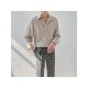  Textured Pure Color Casual Men's Long Sleeve Shirt