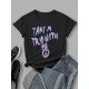 Women Letter Printed Tee Shirts