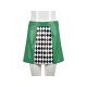  2022 High Waist Rhombus Lattice Green Skirt