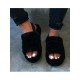  Casual Plush Comfy Pure Color Platform Sandals