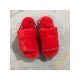  Casual Plush Comfy Pure Color Platform Sandals