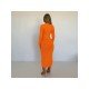 Simple Solid Zip Long Sleeve Dresses For Women