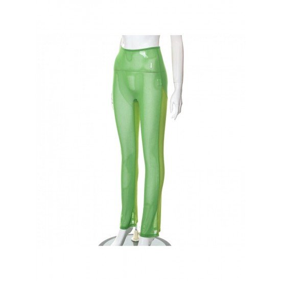  Pure Color See-through Gauze Long Pants