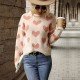 Heart Cute Pattern Ladies Loose Sweaters