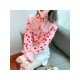  2022 Heart Printing Beaded Women's Chiffon Shirt