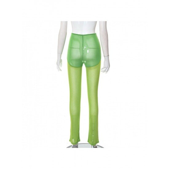  Pure Color See-through Gauze Long Pants