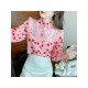  2022 Heart Printing Beaded Women's Chiffon Shirt