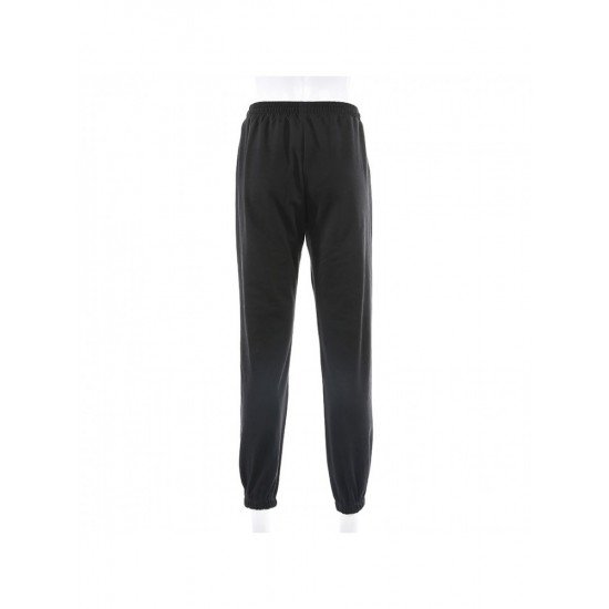 Casual Jogger Black Drawstring Long Trousers