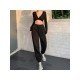 Casual Jogger Black Drawstring Long Trousers