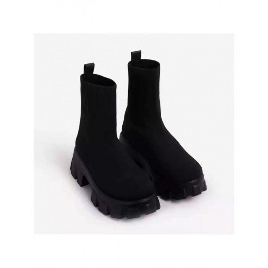 Fall Solid Platform Ankle Boots For Women