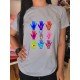 Palms Graphic Crew Neck T Shirts For Women