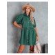  Summer Pure Color Women's Long Sleeve Dress