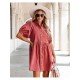  Summer Pure Color Women's Long Sleeve Dress