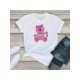 Cute Bear Graphic White T Shirts For Women