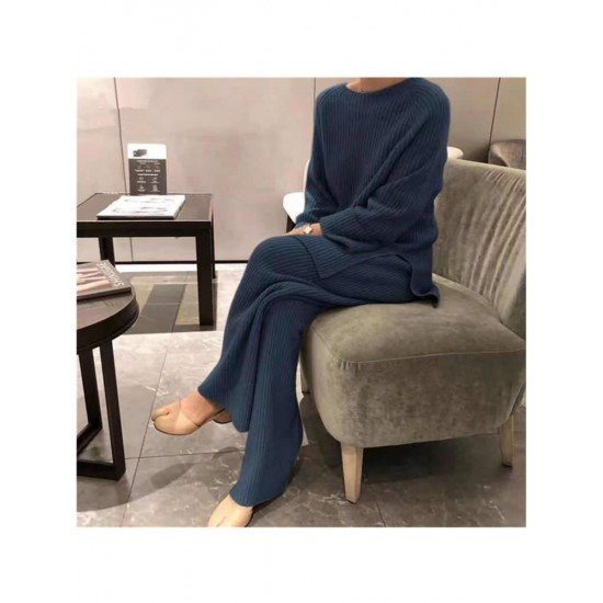  Pure Color Casual Women's Trouser Sets