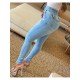  Fashion Casual Ripped Pure Color Jeans