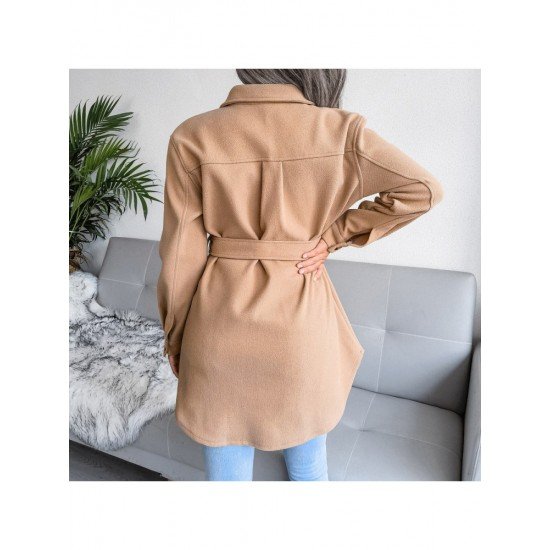 Spring Solid Black Coats For Women