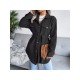 Spring Solid Black Coats For Women