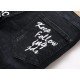 Black Letter Printed Ripped Half Length Jeans For Men