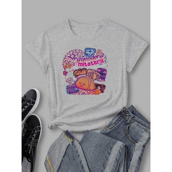 Cute Graphic Short Sleeve T Shirts For Women