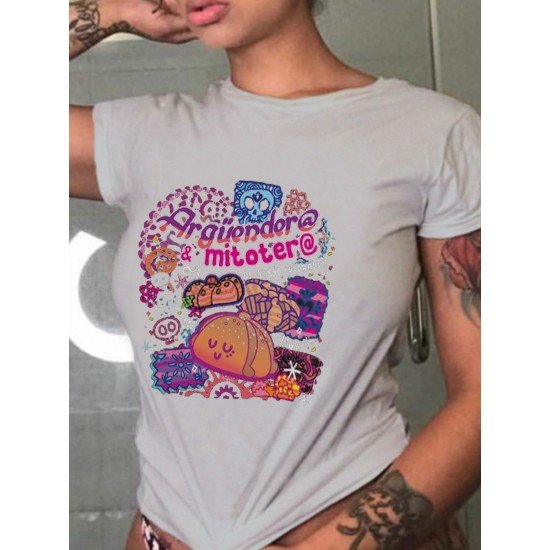 Cute Graphic Short Sleeve T Shirts For Women