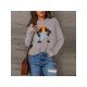  Casual Coconut Tree Printing Long Sleeve Sweater