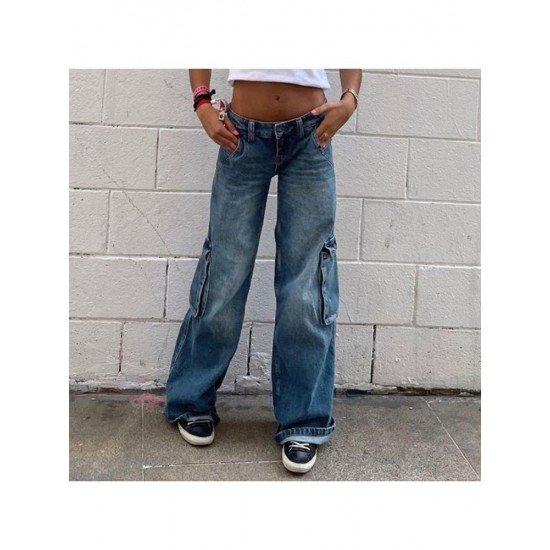  2022 Low Waist Pure Color Women's Denim Jeans