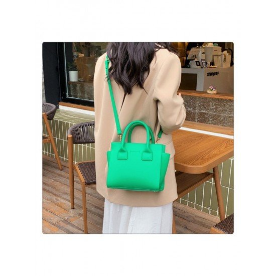  PU Pure Color Messenger Bag For Women