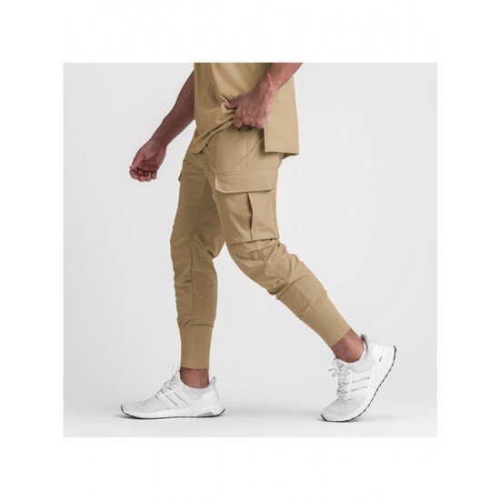  Casual Pure Color Long Pants For Men