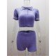  Women's Sexy Short Sleeve Two-piece Shorts Sets