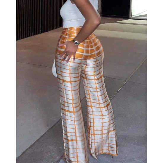 Fashionable Printed Wide Leg Trousers For Women