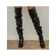  Patent Leather Pointed Stiletto High Boots