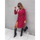  Casual V Neck Dots Split Hem Women's Dress