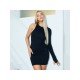 Black One Sleeve Bodycon Short Dresses