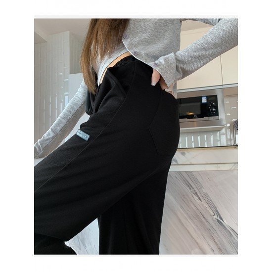  Pure Color Casual High Waist Women's Pants