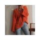  Lazy Loose V Neck Women's Long Sleeve Sweater