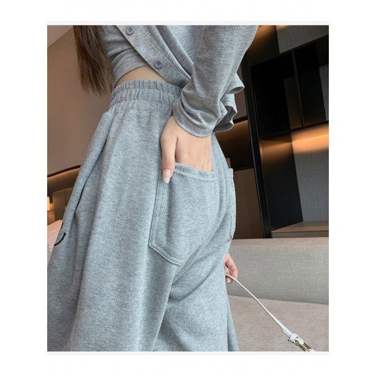  Pure Color Casual High Waist Women's Pants