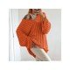  Lazy Loose V Neck Women's Long Sleeve Sweater