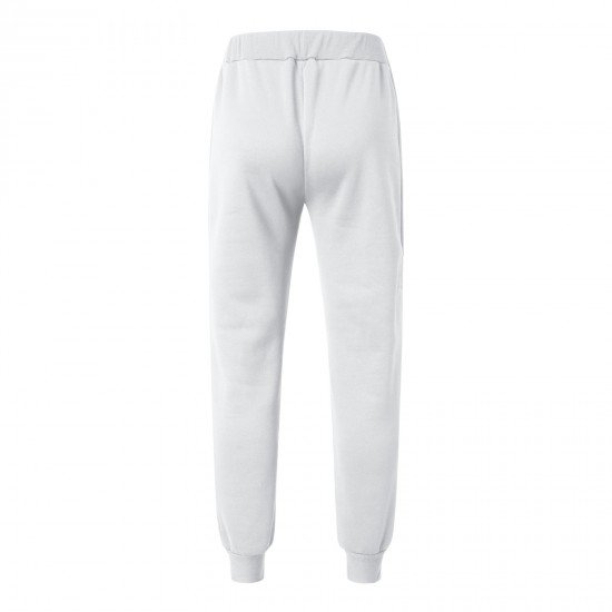 Sports Jogger White Patchwork Drawstring Pants