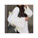  Lazy Loose V Neck Women's Long Sleeve Sweater