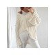  Lazy Loose V Neck Women's Long Sleeve Sweater