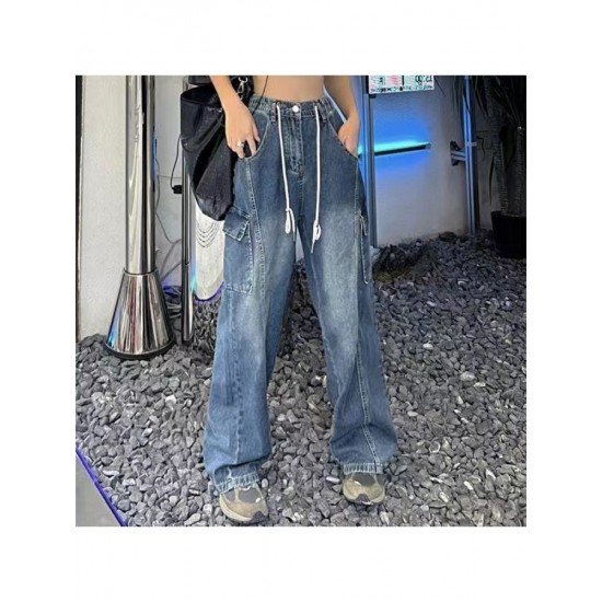  Fashion Loose Pure Color Women's Denim Jeans