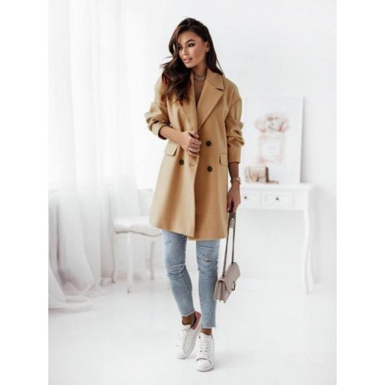  Autumn Pure Color Long Sleeve Women's Coats