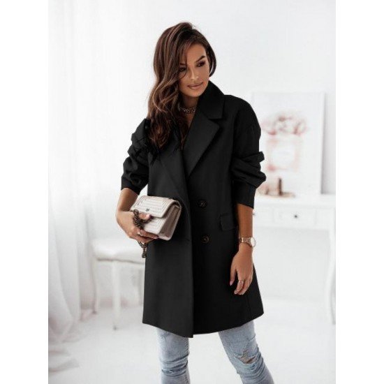  Autumn Pure Color Long Sleeve Women's Coats