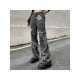 Star Pattern Loose Straight Leg Ripped Jeans