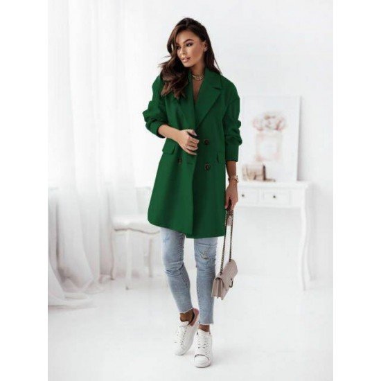  Autumn Pure Color Long Sleeve Women's Coats